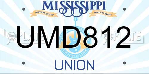 UMD812 Mississippi License Plate