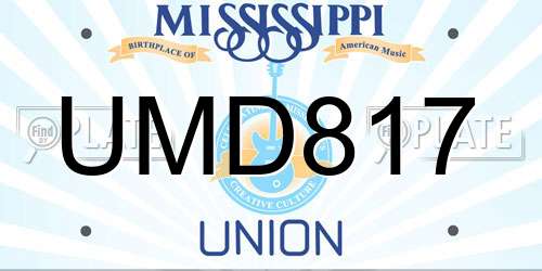 UMD817 Mississippi License Plate