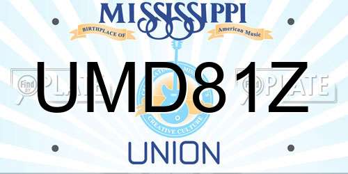 UMD81Z Mississippi License Plate
