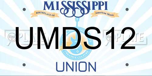 UMDS12 Mississippi License Plate