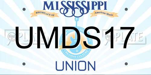 UMDS17 Mississippi License Plate