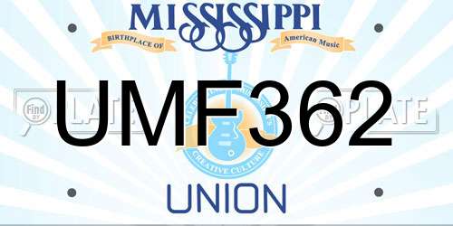 UMF362 Mississippi License Plate