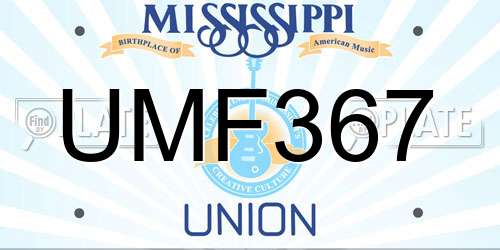 UMF367 Mississippi License Plate