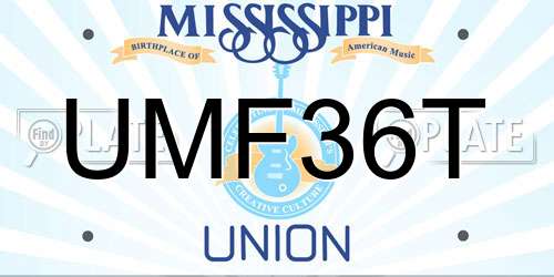 UMF36T Mississippi License Plate