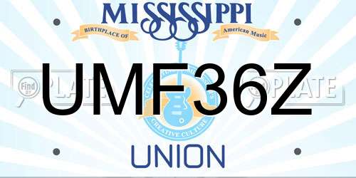 UMF36Z Mississippi License Plate