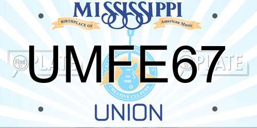 UMFE67 Mississippi License Plate