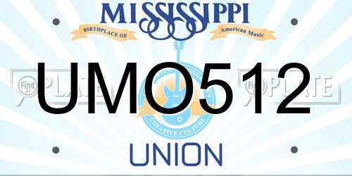 UMO512 Mississippi License Plate