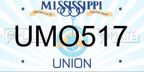 UMO517 Mississippi License Plate