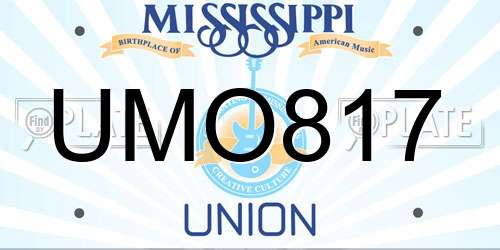 UMO817 Mississippi License Plate