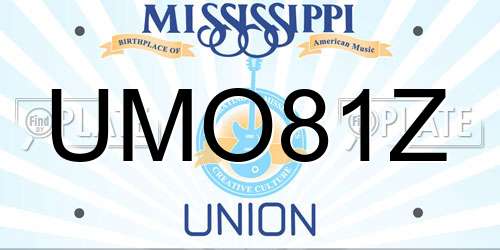 UMO81Z Mississippi License Plate