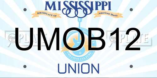 UMOB12 Mississippi License Plate