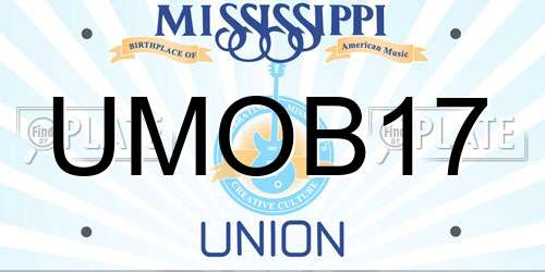 UMOB17 Mississippi License Plate