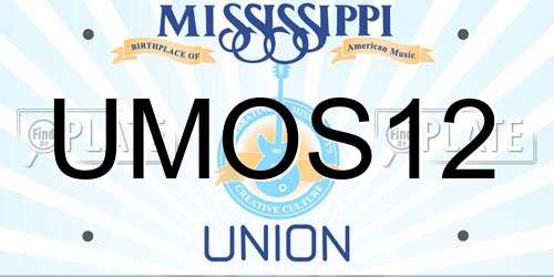 UMOS12 Mississippi License Plate