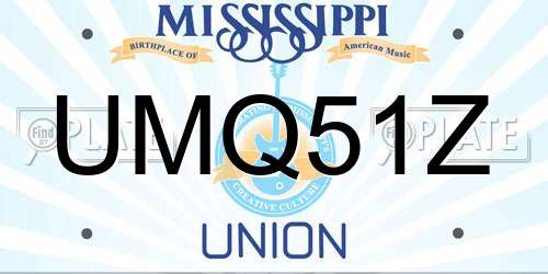 UMQ51Z Mississippi License Plate
