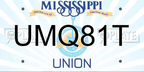 UMQ81T Mississippi License Plate