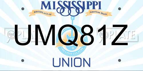 UMQ81Z Mississippi License Plate