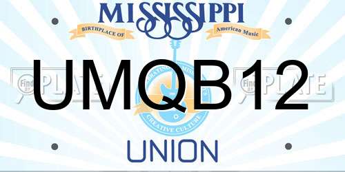UMQB12 Mississippi License Plate