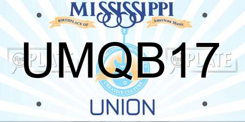 UMQB17 Mississippi License Plate