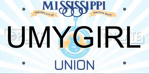 UMYGIRL Mississippi License Plate
