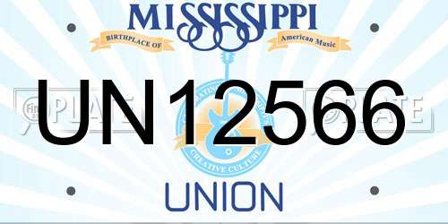 UN12566 Mississippi License Plate