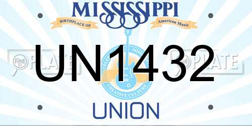 UN1432 Mississippi License Plate