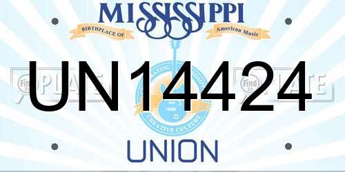 UN14424 Mississippi License Plate