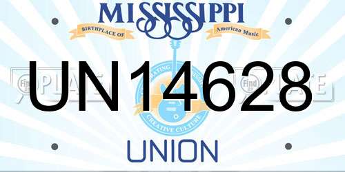 UN14628 Mississippi License Plate