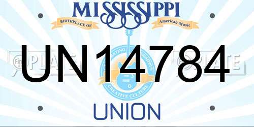 UN14784 Mississippi License Plate