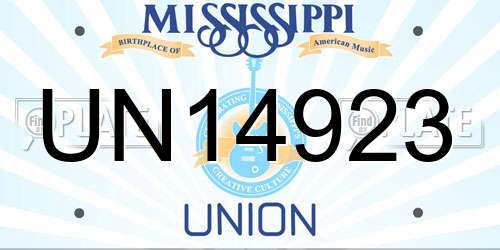 UN14923 Mississippi License Plate