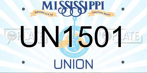 UN1501 Mississippi License Plate
