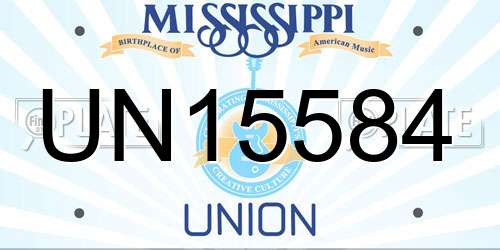 UN15584 Mississippi License Plate