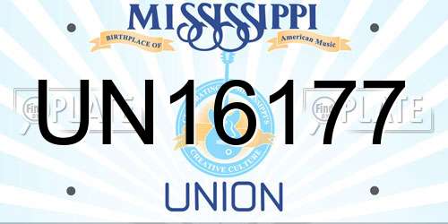 UN16177 Mississippi License Plate