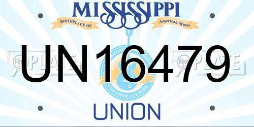 UN16479 Mississippi License Plate