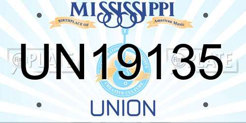 UN19135 Mississippi License Plate