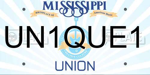 UN1QUE1 Mississippi License Plate