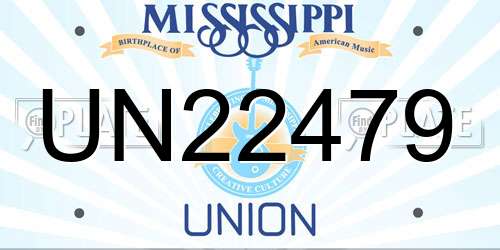UN22479 Mississippi License Plate