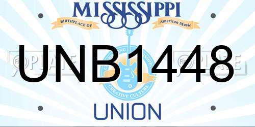 UNB1448 Mississippi License Plate
