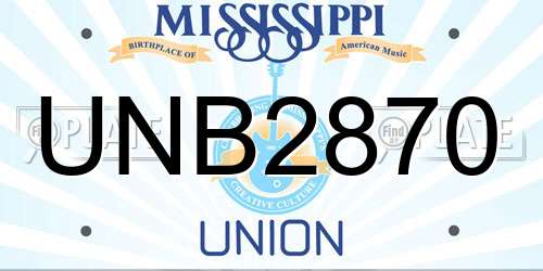 UNB2870 Mississippi License Plate