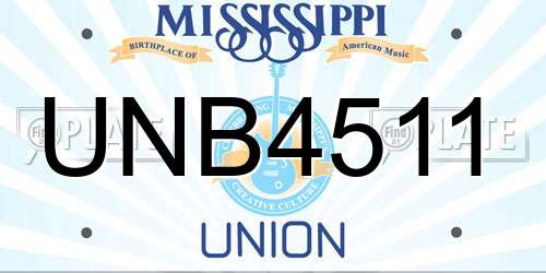 UNB4511 Mississippi License Plate