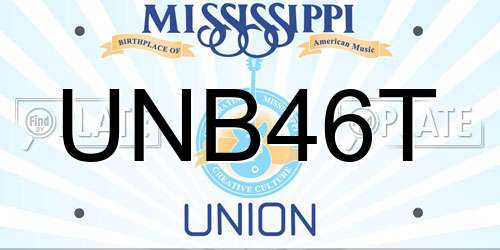 UNB46T Mississippi License Plate