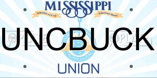 UNCBUCK Mississippi License Plate