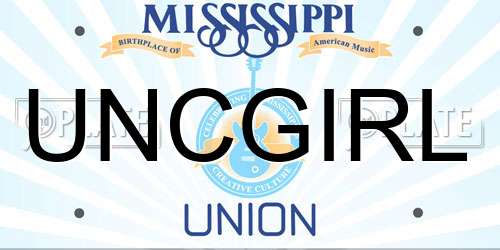 UNCGIRL Mississippi License Plate