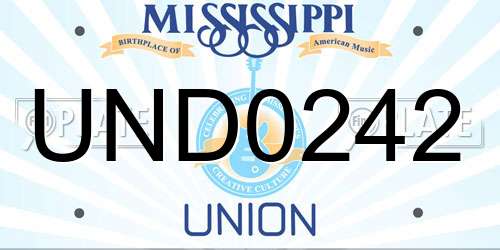 UND0242 Mississippi License Plate