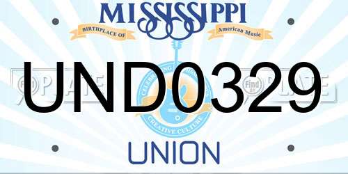 UND0329 Mississippi License Plate
