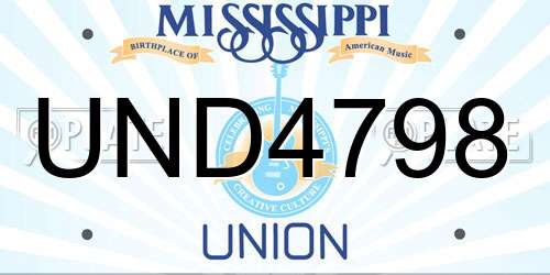 UND4798 Mississippi License Plate
