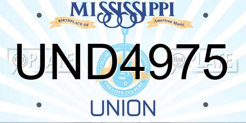 UND4975 Mississippi License Plate