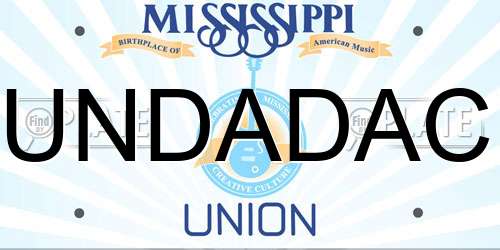 UNDADAC Mississippi License Plate