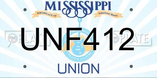 UNF412 Mississippi License Plate