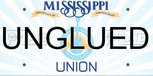 UNGLUED Mississippi License Plate