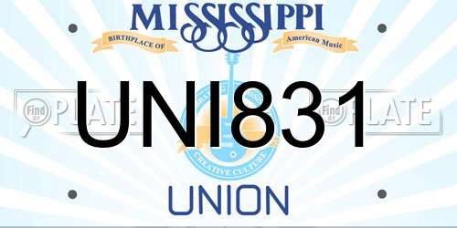 UNI831 Mississippi License Plate